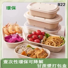壹次性環保可降解甘蔗漿打包盒